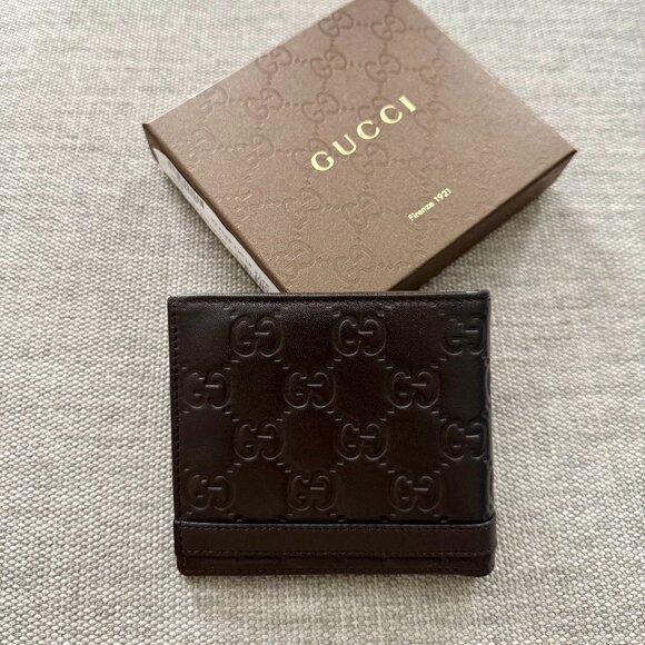 New Gucci Bifold Brown Guccissima Leather Wallet Bifold - Picture 4 of 8